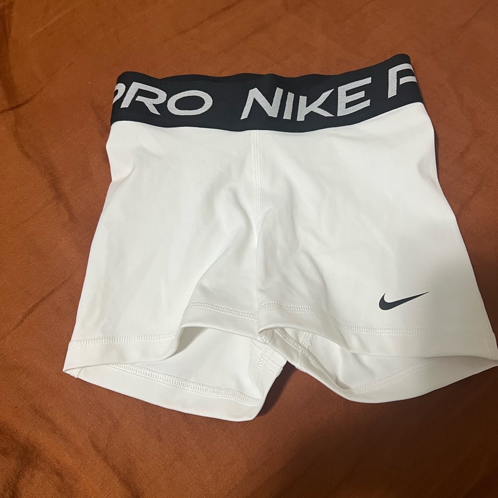 Nike Pro Dri-FIT White Athletic Shorts